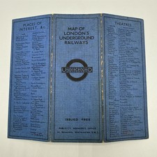 1931 F.H. Stingemore London Underground Pocket Map 11th Edition Pre-Beck Blue picture
