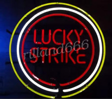 Red Lucky Strike Bar Shop Handcraft Wall Neon Light Sign Glass Decor 17