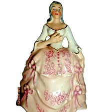 Arnart Arbeson Porcelain Victorian Lady Figurine Pink Gold Trim 1948 Vintage Vtg picture