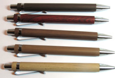 Set of 5 Bamboo Click Top Ballpoint Pens- Ecofriendly picture