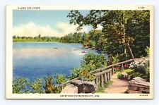 Old Postcard Prescott Arkansas Along the Shore Boats 1940-1950's picture