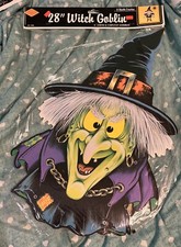 1-Vtg 1980 The Beistle Company Witch Goblin Die Cut Halloween Decoration 28” New picture