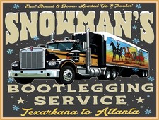 Snowman's Bootlegging Service Metal Sign picture