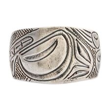 NATIVE HAI NORTHWEST COAST STERLING SILVER RING 6 picture