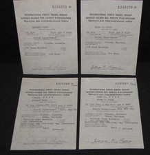 Occupational Force Travel Permits~1952 Austria; US & British Zones~Lof of FOUR picture