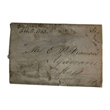 1853 NJ Female Schoolteacher Mourning Student Death New Providence To Agawam NY picture