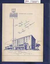 J Edgar Hoover Autographed 7x10 Menu USA FBI Director JSA COA picture