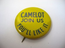 Vintage Camelot Music Pinback Button 