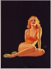 VINTAGE 1935 EARL MORAN GLAMOUR PINUP GIRL PRINT  10.5x14.25 POSTER CALENDAR ART picture