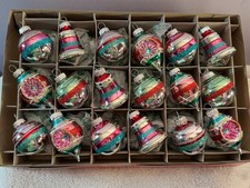 Christmas ornaments Radko Shiny Brite set of 18 glass indent teardrop bells 2026 picture