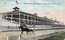 Phoenix Arizona State Fair Fairgrounds Horse Race Racing Track Vtg Postcard 10A picture