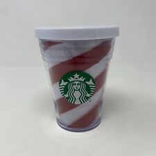 Starbucks Red White Peppermint Candy Cane Cold Cup Tumbler 12 oz Christmas picture