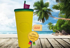 ✨🍍NEW Studded Pineapple yellow Tumbler 24oz Cup Double Wall Starbucks Hawaii picture
