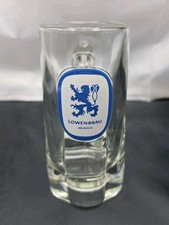 Vintage Lowenbrau Munich  Heavy Glass Beer Mug Beer Stein picture