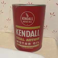 Vintage Kendall Dual Action Motor Oil Can Quart  Gas Station picture