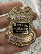 Ext Rare 1920s-1930s Boston & Maine Railroad Police Lieutenant Badge picture