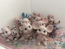 Vintage Kelvin’s Japan Lot 11 Pink Animal Figurines Big Eyes Kitsch Collection picture