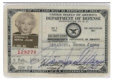 MARILYN MONROE GOVERNMENT ISSUED ID AUTOGRAPHED 5X7 PHOTO picture