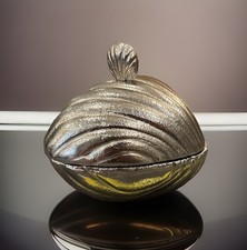 THRESHOLD/STUDIO McGEE SILVER TONE CLAMSHELL TRINKET BOX picture