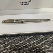 New Montblanc 2866 Meisterstuck Silver Metal Ballpoint Pen Grid Shape 164P picture