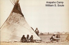 Arapaho Camp by William S. Soule, Native American Indian Teepee, Tipi - Postcard picture