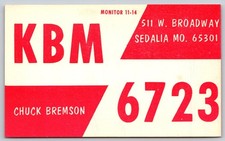 Vintage KBM Sedalia MO 65301 Radio Station Promotional Postcard B141 picture