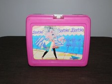 VINTAGE 1990 MATTEL PLASTIC BARBIE PINK LUNCH BOX  picture