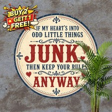 Romantic Vintage Love Quote Metal Sign 8x8 Round Red Badge Tin Decor Plaque picture