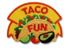 Girl Boy Cub TACO FUN Making Patches Badge SCOUT GUIDES Tacos Eating Cook Off picture