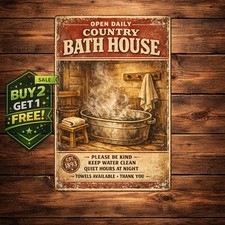 Hot Baths Country Western Sexy Cowgirl Wall Decor Metal Sign 8x12 picture