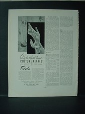 1934 Tecla Culture Pearls Jewelry Vintage Print Ad 11625 picture