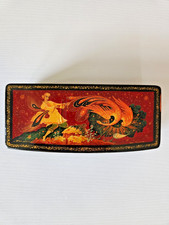 Vintage USSR Kholui Lacquer Box Firebird Zhar Ptitsa Hand Painted 1985 picture