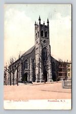 Providence RI-Rhode Island, St Joseph's Church, Antique Vintage c1907 Postcard picture