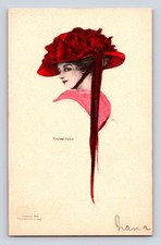 1900s Neysa Marjorie McMein Artist Signed Pretty Lady Hat Postcard picture