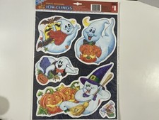 Vintage Joy Cling Halloween Window Decor NOS Ghosts Static Cling picture