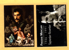 FREDDIE MERCURY       CUSTOM   NOVELTY TRADING CARD 2 CARDS picture