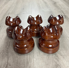Vintage Brown Glazed Ceramic Porcelain Insulators Lot of 5 picture