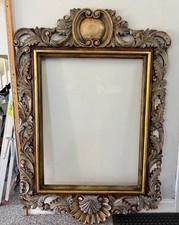 HUGE Hand Carved wood Ornate Floral Picture Or Mirror Frame picture