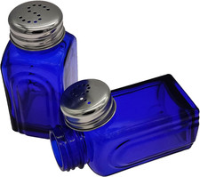Ritadeshop Retro Glass Salt and Pepper Shakers (Cobalt Blue) picture