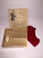 VINTAGE ADAMS EGG BAG PROFESSIONAL STAGE MAGIC TRICK BOX INSTRUCTIONS EGG picture