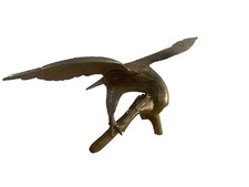Large Vintage Brass American Eagle Statue on Branch 18.5