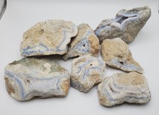 Blue Banded Agate Rough Druzy Geodes 3.898lbs picture