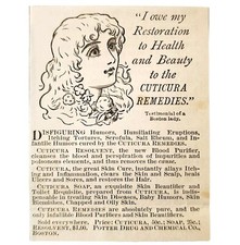 Cuticura Medical Soap Cure 1885 Advertisement Victorian Quack Medicine ADBN1A14 picture