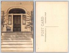 Vintage Real Photo Postcard Grand Entrance Arched Door & Windsor Chair RPPC picture