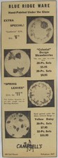 Vintage 1947 Southern Potteries Blue Ridge Ware Plate Newspaper Print Ad picture