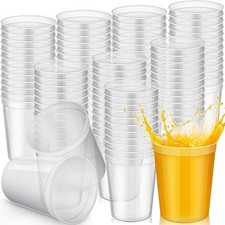 Yungyan 100 Pack 16 oz Reusable Plastic Stadium Party Cups, Clear picture
