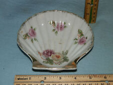 Vintage Berkshire Occupied Japan Floral Rose Pattern Shell Shaped Dish Pin Tray picture