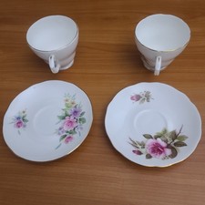 Vintage Duchess Fine Bone China Tea Cup & Saucer Set Pink Purple Rose  picture