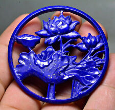 76 Carat Beautiful AAA Quality Natural Lapis Lazuli Carved / Carving Flower picture