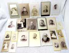 22 OLD Antique 1800's Photographs. CDV Portraits Men, Women, Child, Beards. #3 picture